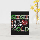 Gigi Of The 1 Year Old Football First Birthday Boy Kaart (Gele Bloem)