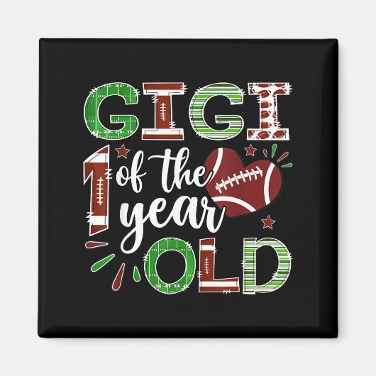 Gigi Of The 1 Year Old Football First Birthday Boy Magneet (Voorkant)