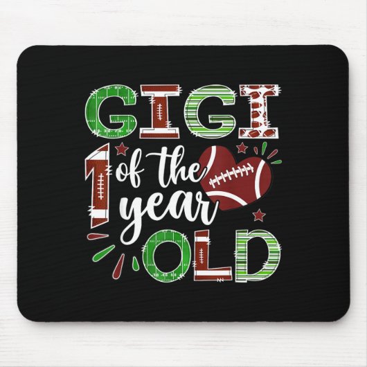 Gigi Of The 1 Year Old Football First Birthday Boy Muismat (Voorkant)