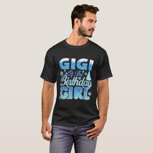 Gigi Of The Birthday Girl Snowflakes Themed Matchi T-shirt (Voorkant volledig)