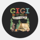 Gigi Of The Happy Camper First Birthday Camng  Ronde Sticker (Voorkant)