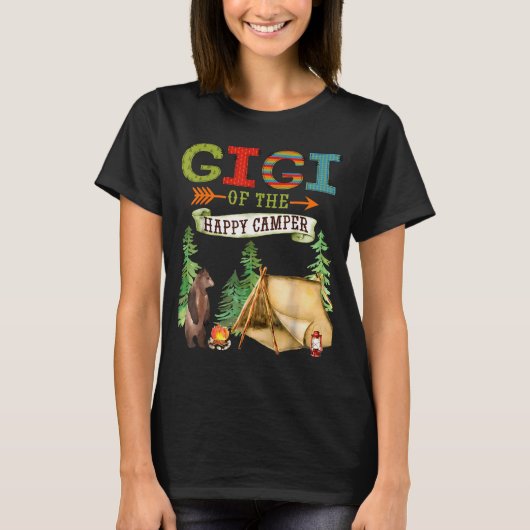 Gigi Of The Happy Camper First Birthday Camng  T-shirt (Voorkant)