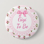 Gigi om Baby shower Button roze rozen te zijn (Voorkant)