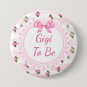 Gigi om Baby shower Button roze rozen te zijn