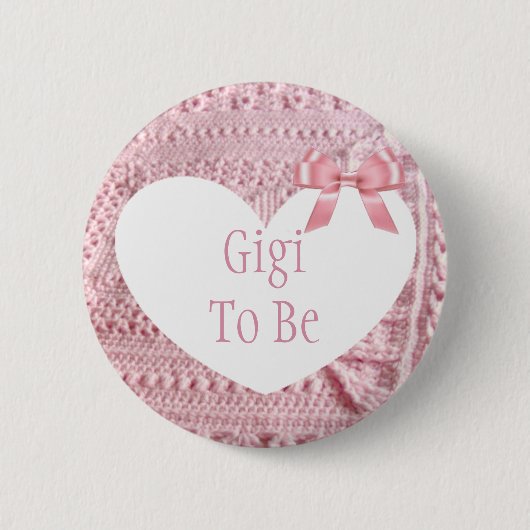 Gigi om Baby shower Button roze te zijn (Voorkant)