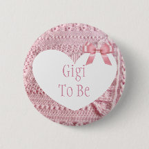 Gigi om Baby shower Button roze te zijn