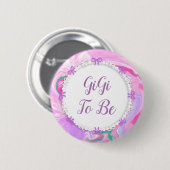 Gigi om Baby shower roze en Paars te zijn Ronde Button 5,7 Cm (Voorkant /achterkant)