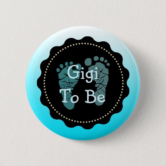 Gigi om Blue Baby Boy Baby shower Button te zijn (Voorkant)