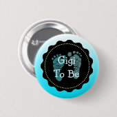 Gigi om Blue Baby Boy Baby shower Button te zijn (Voorkant /achterkant)