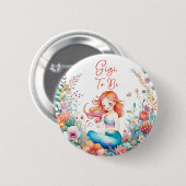 Gigi om zeemeermin Baby shower Ronde Button 5,7 Cm (Voorkant /achterkant)