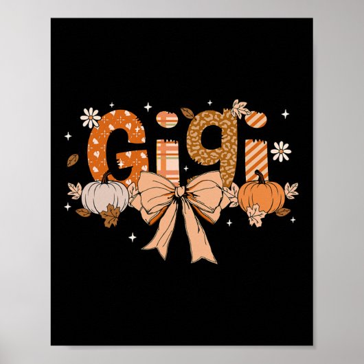 Gigi Pompoen Herfst Coquette Bow Thanksgiving Mom  Poster (Voorkant)