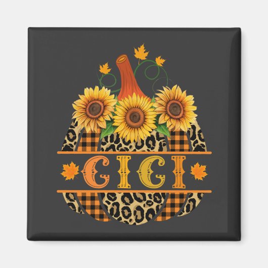 GiGi Pumpkin Leopard Print Sunflower Buffalo Play Magneet (Voorkant)