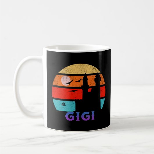 Gigi Retro Sunset Ocean Opa Koffiemok (Links)