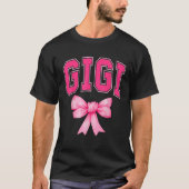 Gigi Roze Coquette Boog Moederdag Matching Familie T-shirt (Voorkant)