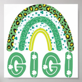 Gigi St Patricks Day Irish Grandmoeder Rainbow Poster