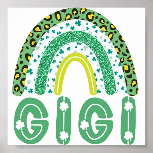 Gigi St Patricks Day Irish Grandmoeder Rainbow Poster (Voorkant)