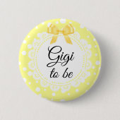 Gigi to be Yellow Polka Dot Shower Button (Voorkant)