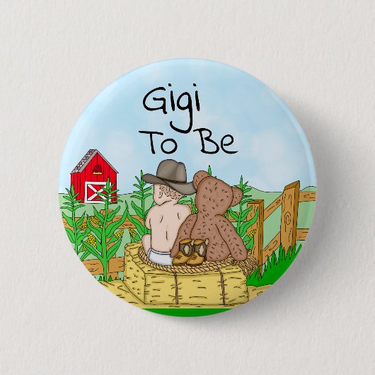 Gigi to Boy's Baby shower Ronde Button 5,7 Cm (Voorkant)