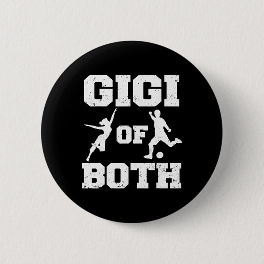 Gigi van beide dansvoetbal grappige danser sportsp ronde button 5,7 cm (Voorkant)