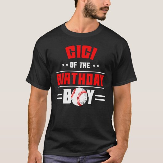 Gigi van de Birthday Boy Baseball Theme Family Bda T-shirt (Voorkant)