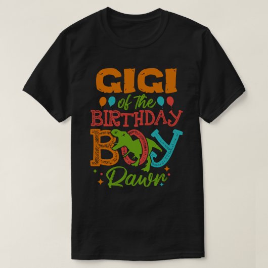 GIGI van de Birthday Boy Rawr Dinosaur T-shirt (Design voorkant)