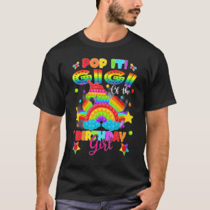 Gigi van de Birthday Girl Unicorn Girls Rainbow Po T-shirt