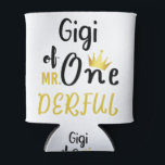 Gigi van de heer Onederful Funny 1st Birthday T-Sh Blikjeskoeler<br><div class="desc">Gigi van de heer Onederful Wonderful Funny 1st Birthday T-Shirt Gigi van de heer Onederful First One-Derful Matching T-Shirt de heer onederful, jarig, 1st verjaardag, één derful, 1st verjaardag, baby, 1st b dag, gigi wonderbaarlijk, de heer onederful 1st verjaardag, gigi van de heer onederful, matching, familie voor 1 jaar oud,...</div>