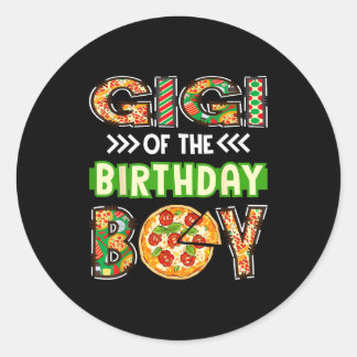 Gigi van de jongen verjaardag jongen pizza liefheb ronde sticker