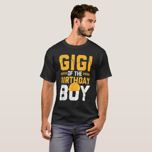 Gigi van de Verjaardag Boy Construction Matching F T-shirt (Voorkant volledig)
