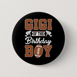 Gigi van de verjaardag Boy Football Party Family M Ronde Button 5,7 Cm