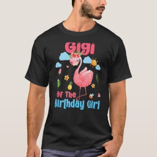 Gigi van de verjaardag meisjes tropische flamingo  t-shirt