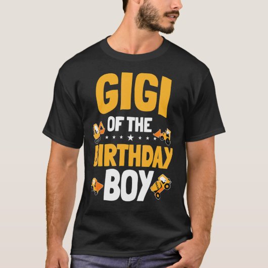 Gigi van de verjaardagsjongen bouwvakker Bday T-shirt (Voorkant)