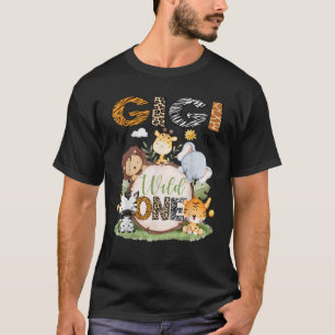 Gigi van de Wild One 1st Verjaardag Jongen Safari  T-shirt