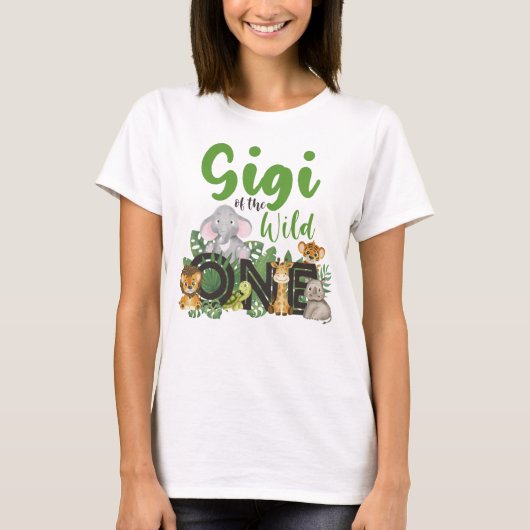 Gigi van de Wilde One Safari Dieren die bij elkaar T-shirt (Voorkant)