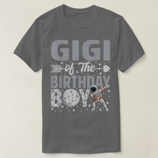 Gigi van het 'Birthday Astronaut Boy Space Theme B T-shirt (Design voorkant)