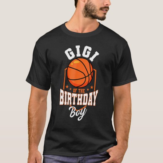 Gigi van het verjaardagsjongetje basketbal thema b t-shirt (Voorkant)