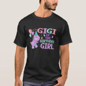 Gigi van het verjaardagsmeisje Saurus Rex dinosaur T-shirt (Voorkant)