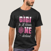 Gigi van het verjaardagsmeisje Winter Onederland 1 T-shirt (Voorkant)