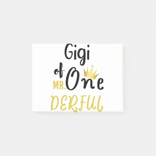 Gigi van MR Onederful Grappige 1e Verjaardag T-Shi Post-it® Notes (Voorkant)