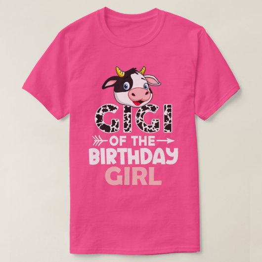 Gigi van The Birthday Girl Koe Boerderij Koe Gigi T-shirt (Design voorkant)