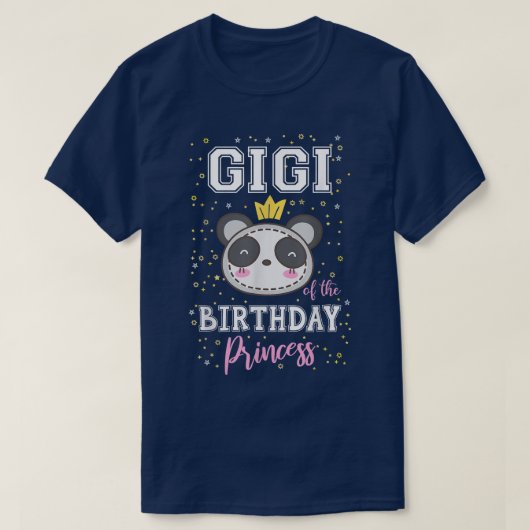 Gigi van The Birthday Princess Cute Panda Beer B-D T-shirt (Design voorkant)