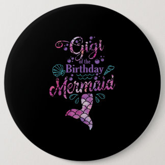 Gigi van Verjaardag Zeemeermin Verjaardagsfeestje Ronde Button 6,0 Cm