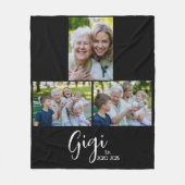 Gigi Vast Script Zwart 3 Foto Fleece Deken (Voorkant)