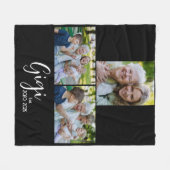 Gigi Vast Script Zwart 3 Foto Fleece Deken (Voorkant (Horizontaal))
