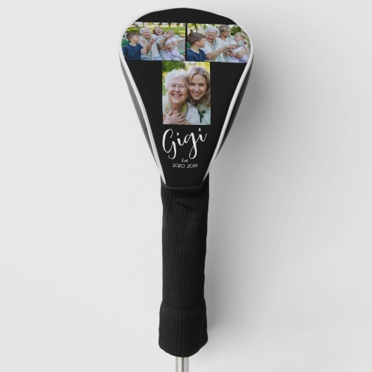 Gigi Vast Script Zwart 3 Foto Golfheadcover (Voorkant)