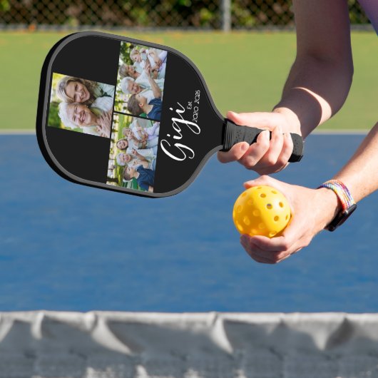 Gigi Vast Script Zwart 3 Foto Pickleball Paddle (Insitu)