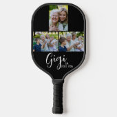 Gigi Vast Script Zwart 3 Foto Pickleball Paddle (Achterkant)