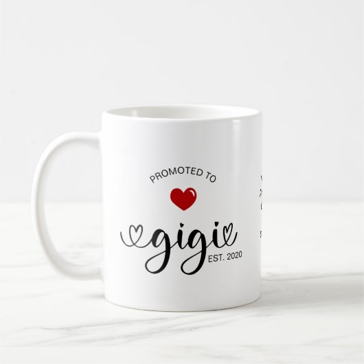 Gigi Vastgesteld Bevorderd Tot Oma Cadeau Koffiemok (Links)