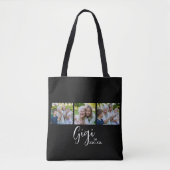 Gigi Vastgestelde Script Zwart 3 Foto Tote Bag (Voorkant)