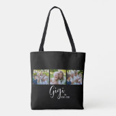 Gigi Vastgestelde Script Zwart 3 Foto Tote Bag (Achterkant)
